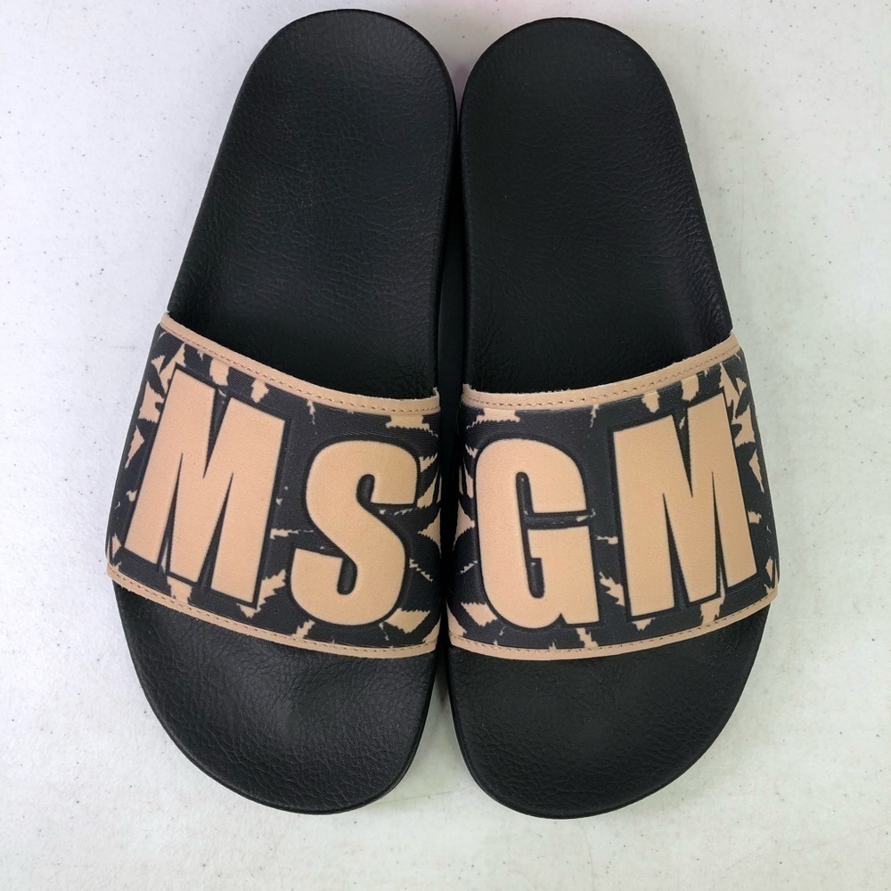 MSGM Men’s Black White Slide Sandals Size 7 $135. - Picture 5 of 8